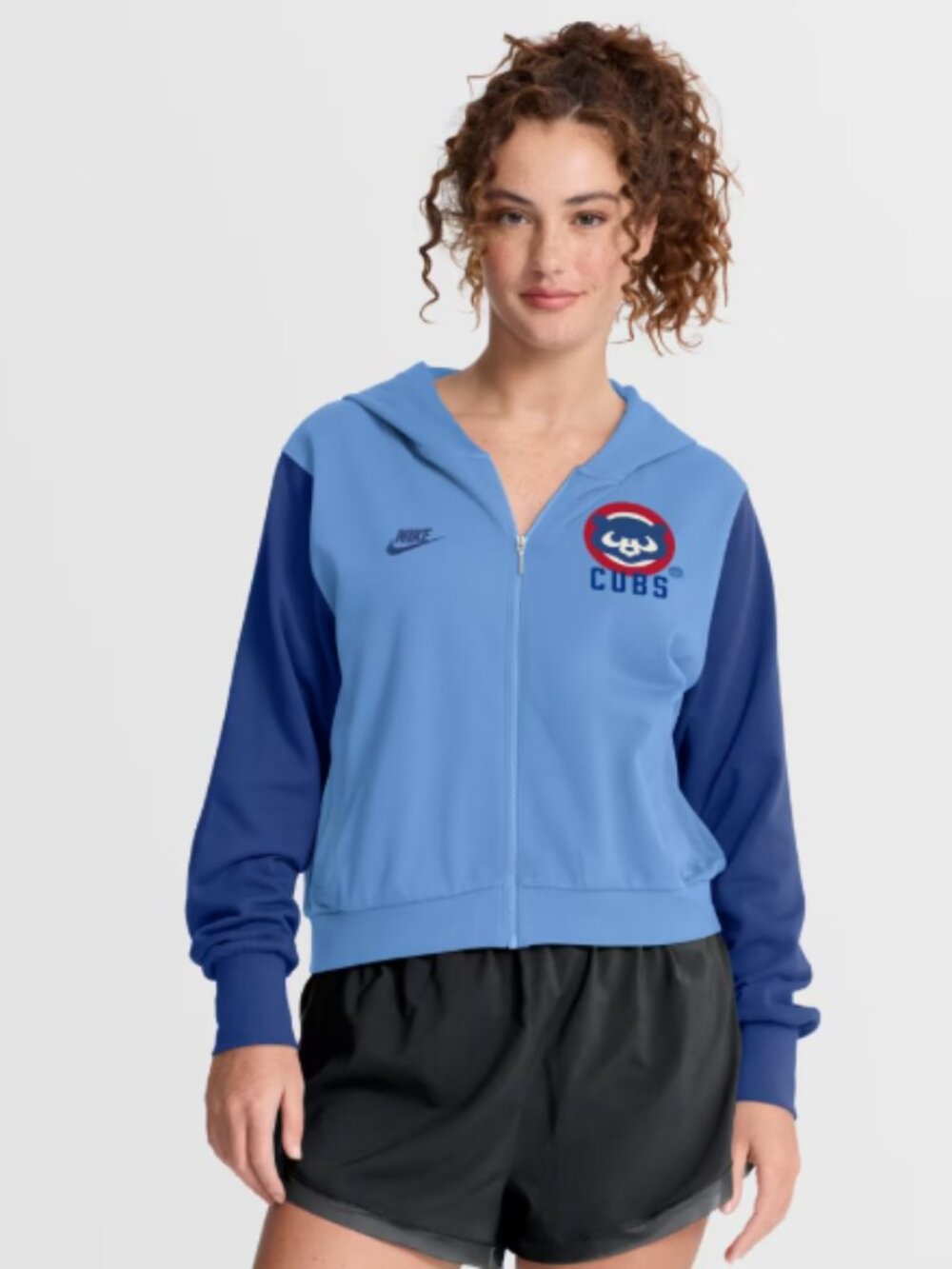 Chicago Cubs Nike Women's Cooperstown Collection Cropped Full-Zip Hoodie